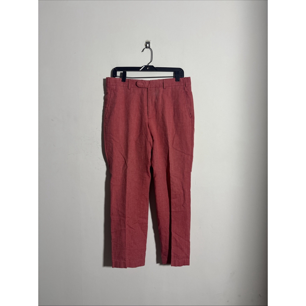 EUC MEN’S EPAULET LOS ANGELES LINEN PANTS SIZE 32 WAIST 32x28 RED NYC DRESS